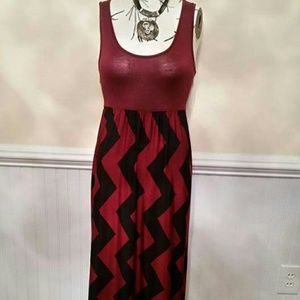 Garnet & black chevron dress